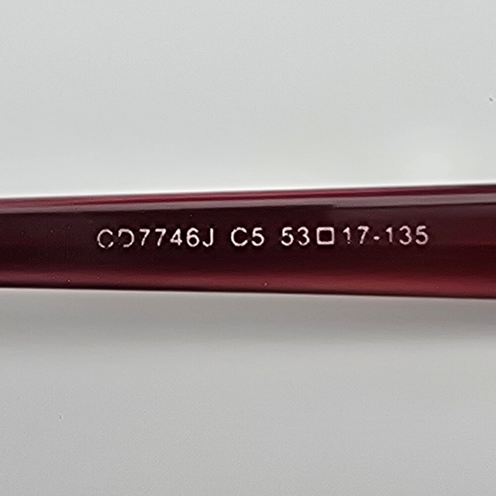 Christian Dior CD7746J C5 Red Rhinestone Semi Rimless Eyeglasses Frame w/ Case - Picture 10 of 16